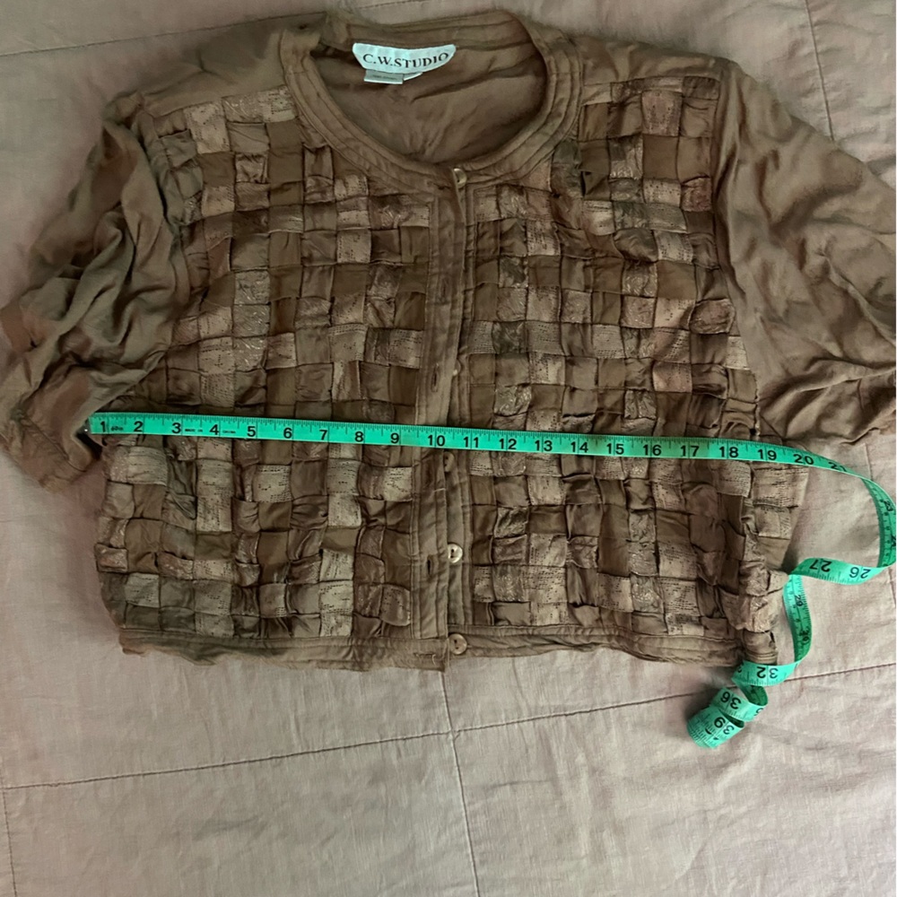 Vintage button up quilted crop top